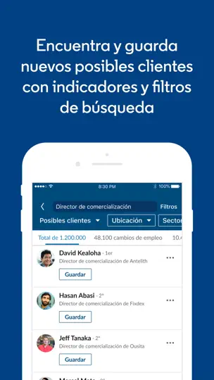 Captura de pantalla de LinkedIn Sales Navigator en iPhone 2