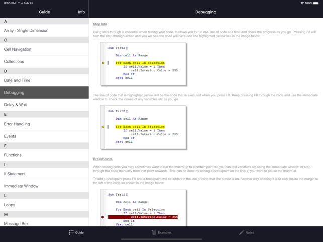 VBA Guide For Excel Screenshot