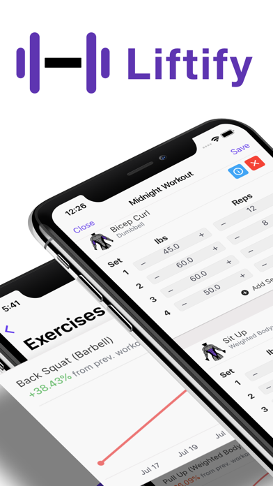 Screenshot #1 pour Liftify - Workout Gym Tracker