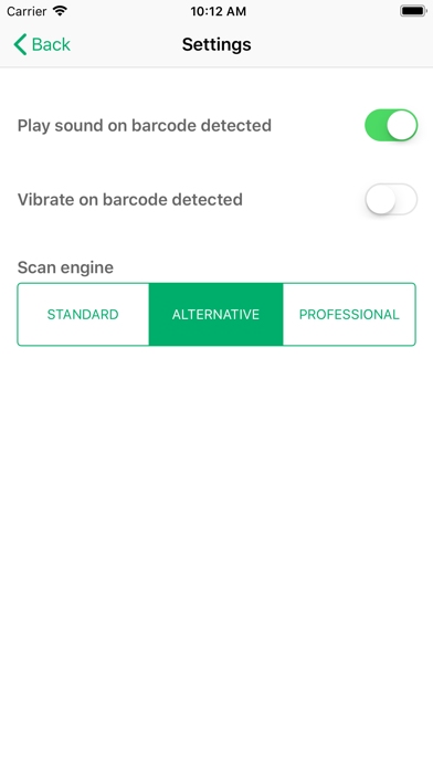 Barcodes by list Screenshot