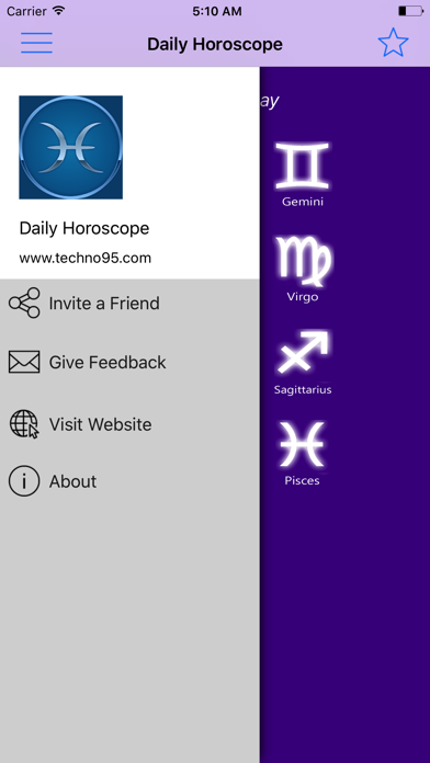 Daily Horoscope App Screenshot
