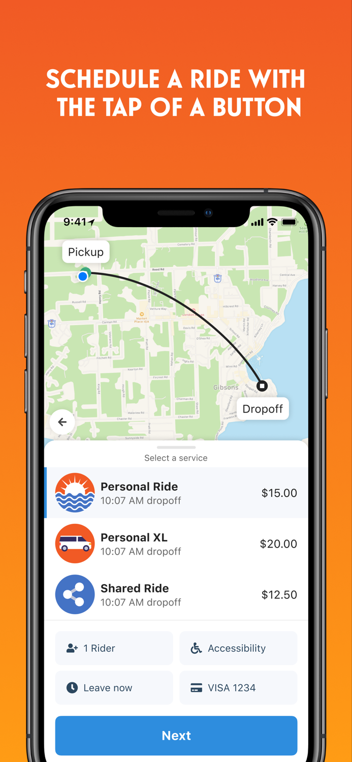 Coastal Rides app