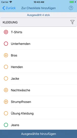 Screenshot von Checklisten Für Reisen auf dem iPhone 8