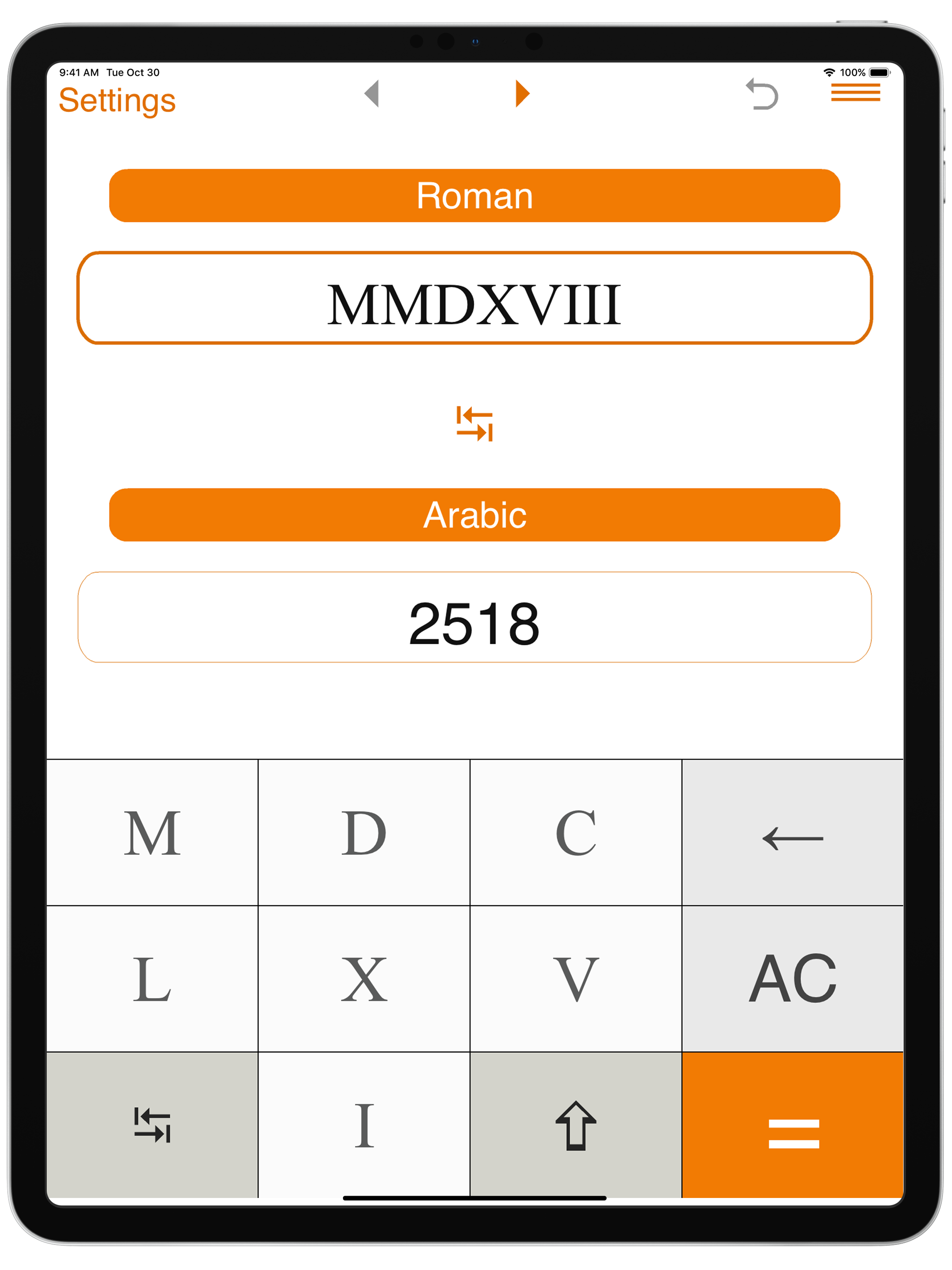 Roman Numerals Converter