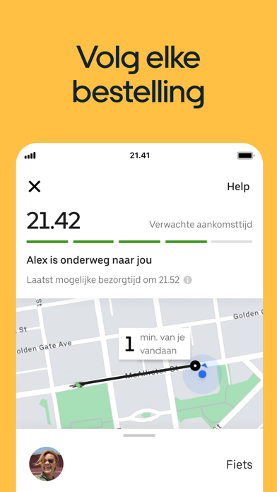 Uber Eats maaltijdbezorging app screenshot 3 by Uber Technologies, Inc. - appdatabase.net