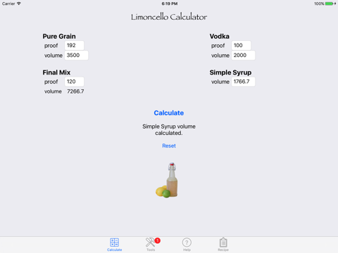 Limoncello Calculator screenshot 3
