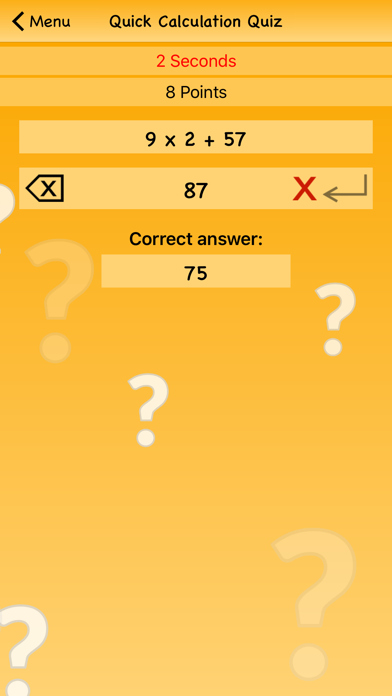 Quick Calculation Quiz Screenshot