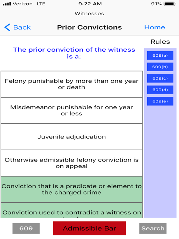 Federal Evidence Applied iPad screenshot 5 - Education app