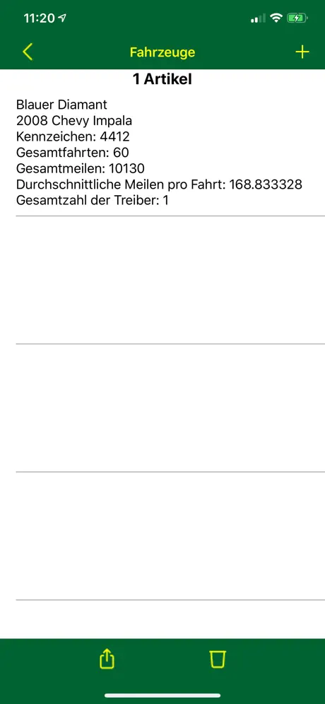 Verfolgen Sie Kilometer und Ze