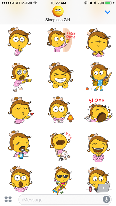 Sleepless Girl Stickers Screenshot