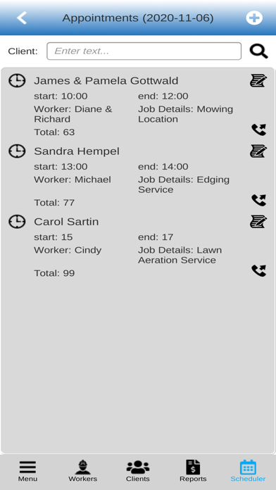 Lawn Care Software Screenshot