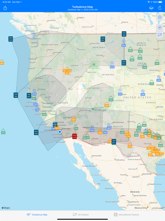 Fly Forecast iPad screenshot 1 - Travel app
