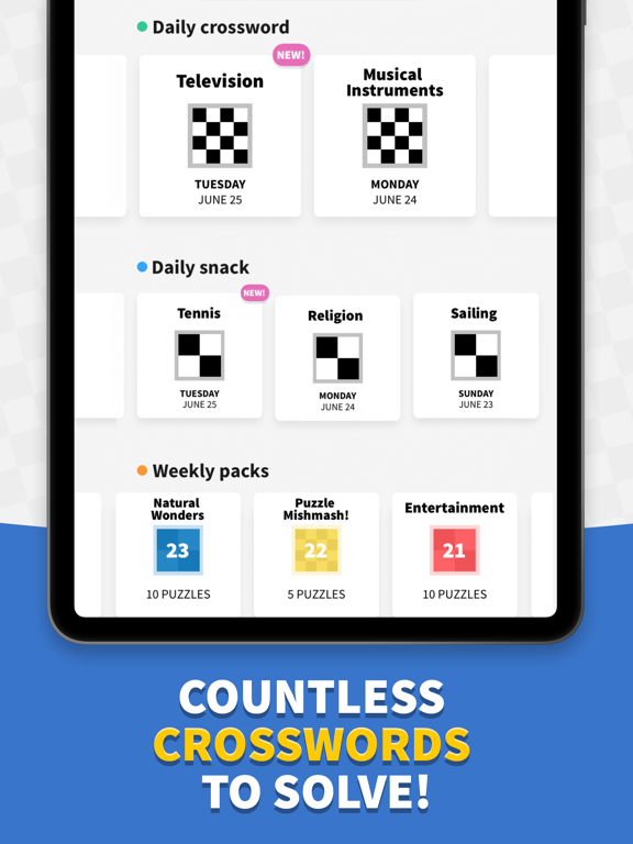 Daily Crossword Challenge iPad screenshot