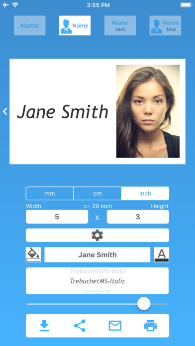 Name Badge Screenshot