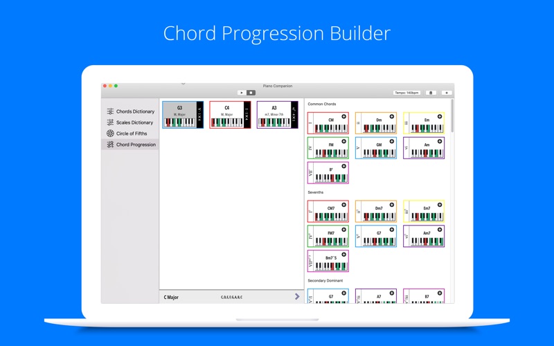 Screenshot #2 pour Piano Companion: Chords,Scales