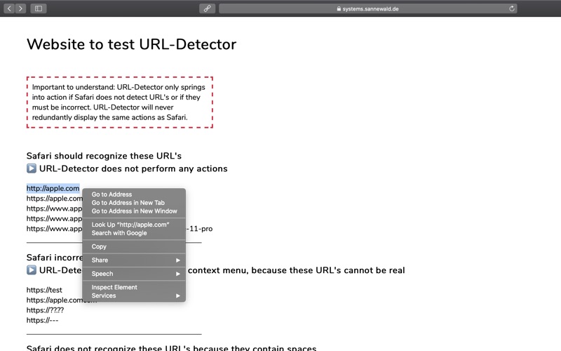 URL-Detector for Safari скриншот программы 5