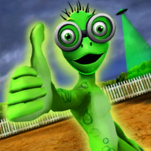 Scary Green Grandpa Alien Icon