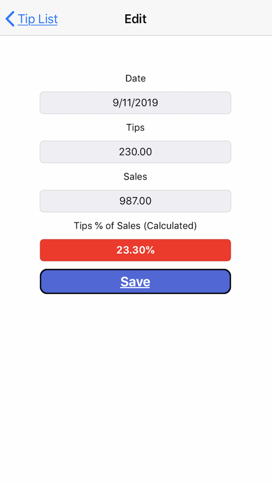 #5. Waiter's Tip Tracker (iOS) By: Bryan Hall
