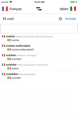 Capture d'écran de Dictionnaire Italien-Français sur iPhone 3