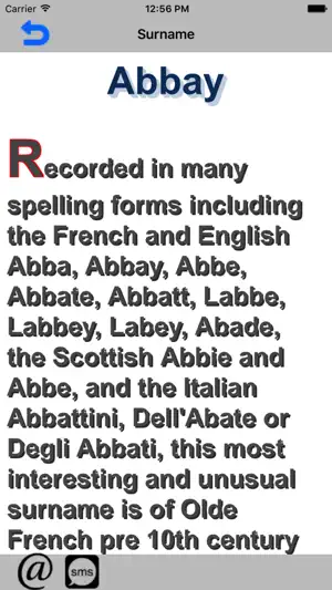 A list of surnames screenshot 2