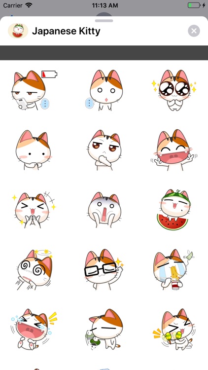 Japanese Kitty stickers pack