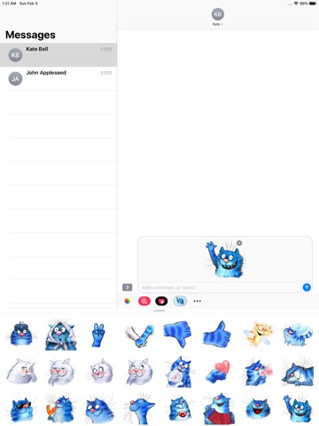 Blue Cat Emojisのおすすめ画像4