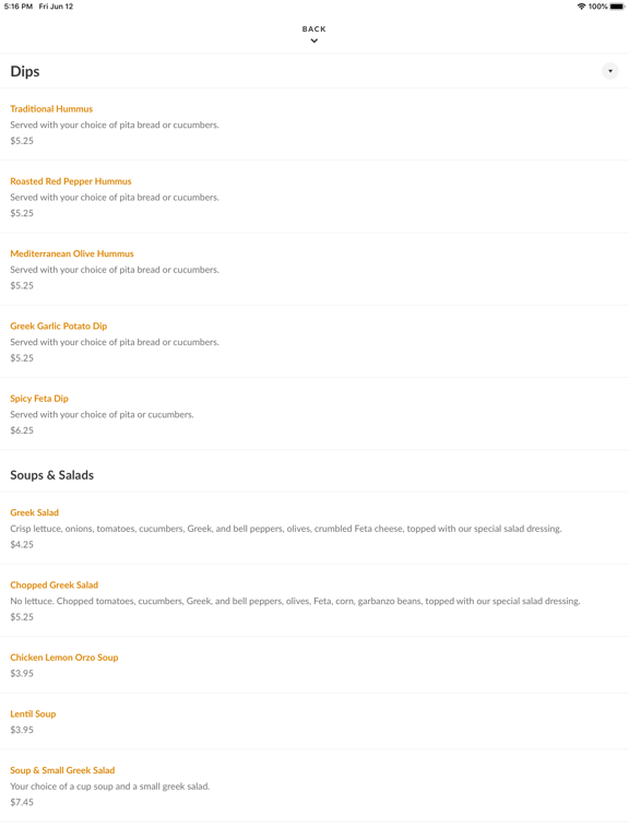 Mr. Gyros Greek Food iPad screenshot 2 - Food & Drink app