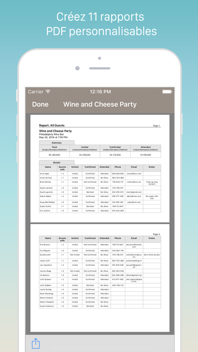 Screenshot #3 pour Guest List Organizer.