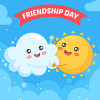 Kartu Stiker Persahabatan Hari