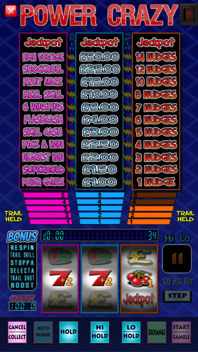 Power Crazy Fruit Machine Game Screenshot