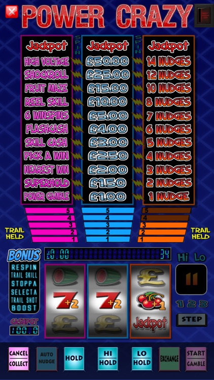 Power Crazy Fruit Machine Game