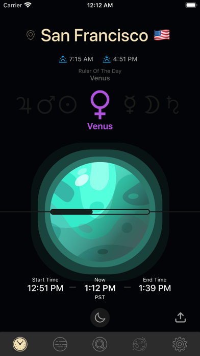 Planetary Hours + Widget Screenshot