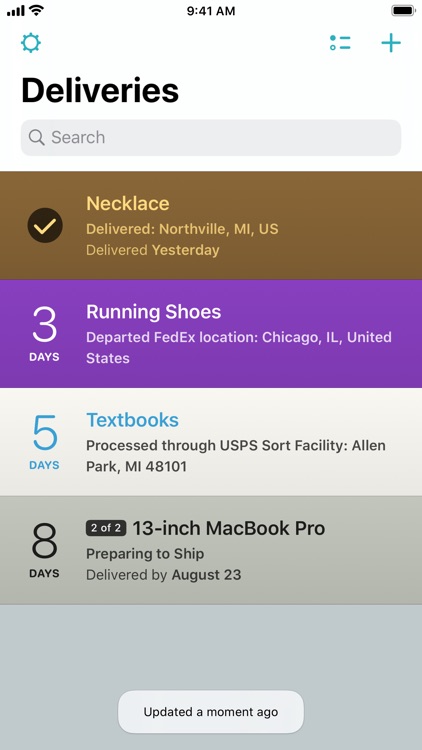 Deliveries: a package tracker screenshot-0