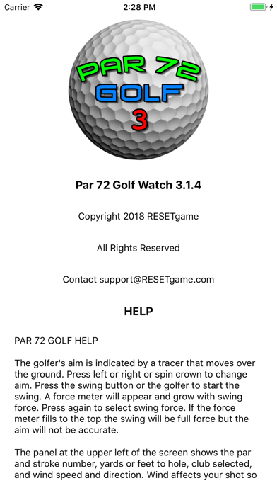 Par 72 Golf Watch Screenshot