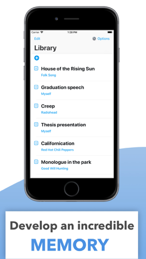 Memorize lines снимок экрана