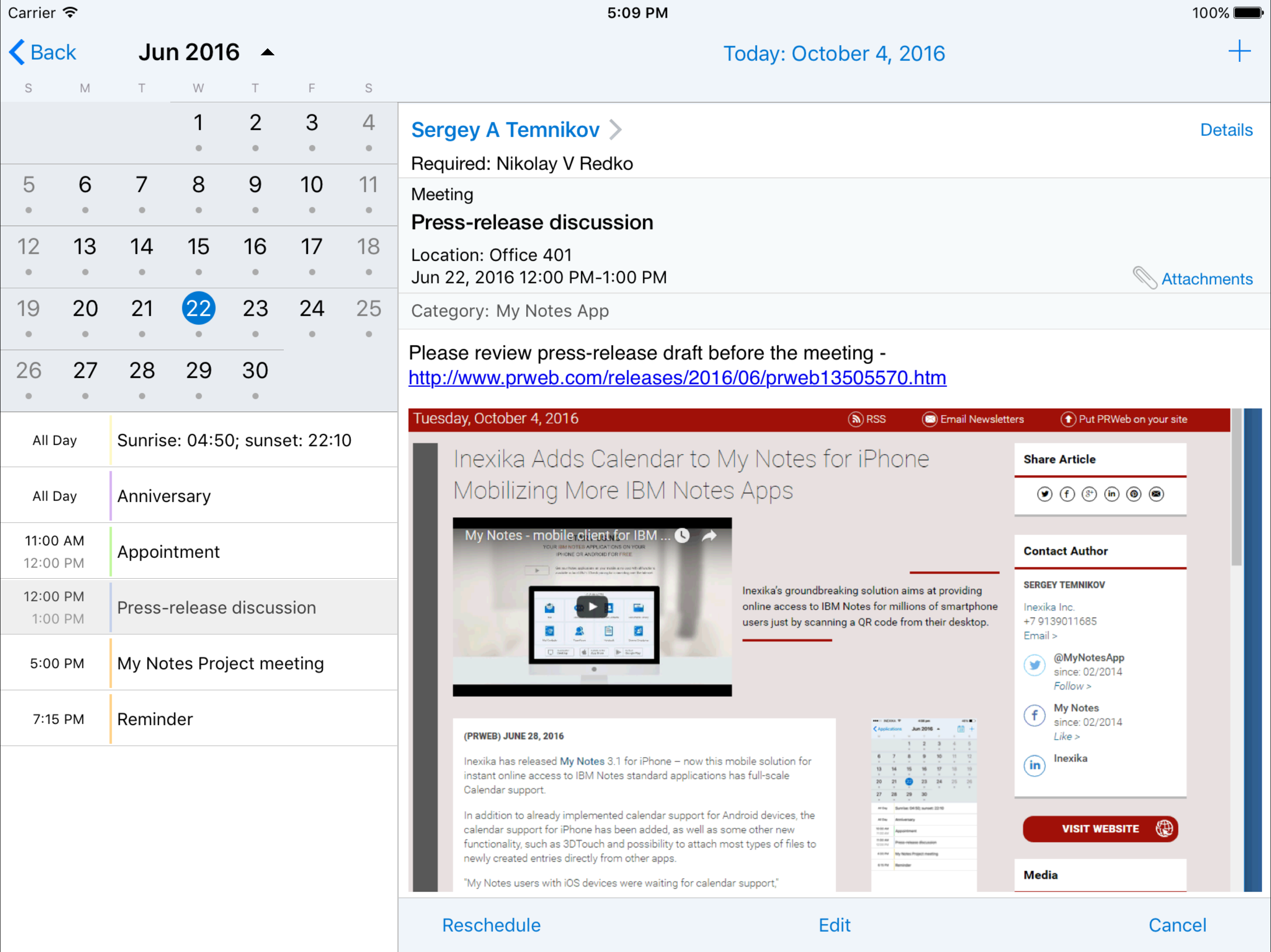 My Notes - HCL Notes mobile