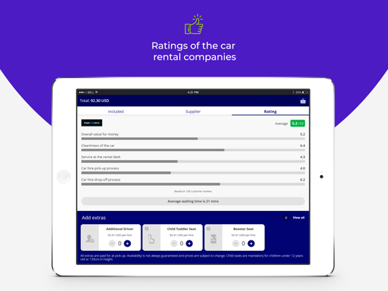 Bookingcar - cheap car rentals iPad screenshot 8 - Travel app