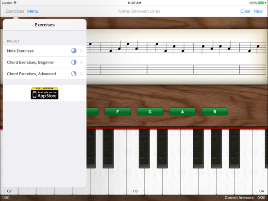 Note Trainer Lite iPad screenshot 3 - Music app