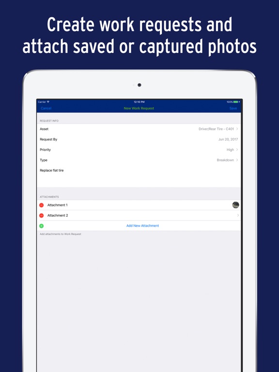Mobile Work Requests iPad screenshot 1 - Business app