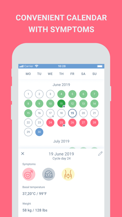 Period tracker, calendar Screenshot