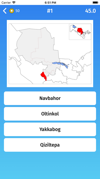 Uzbekistan: Viloyats Quiz Game Screenshot