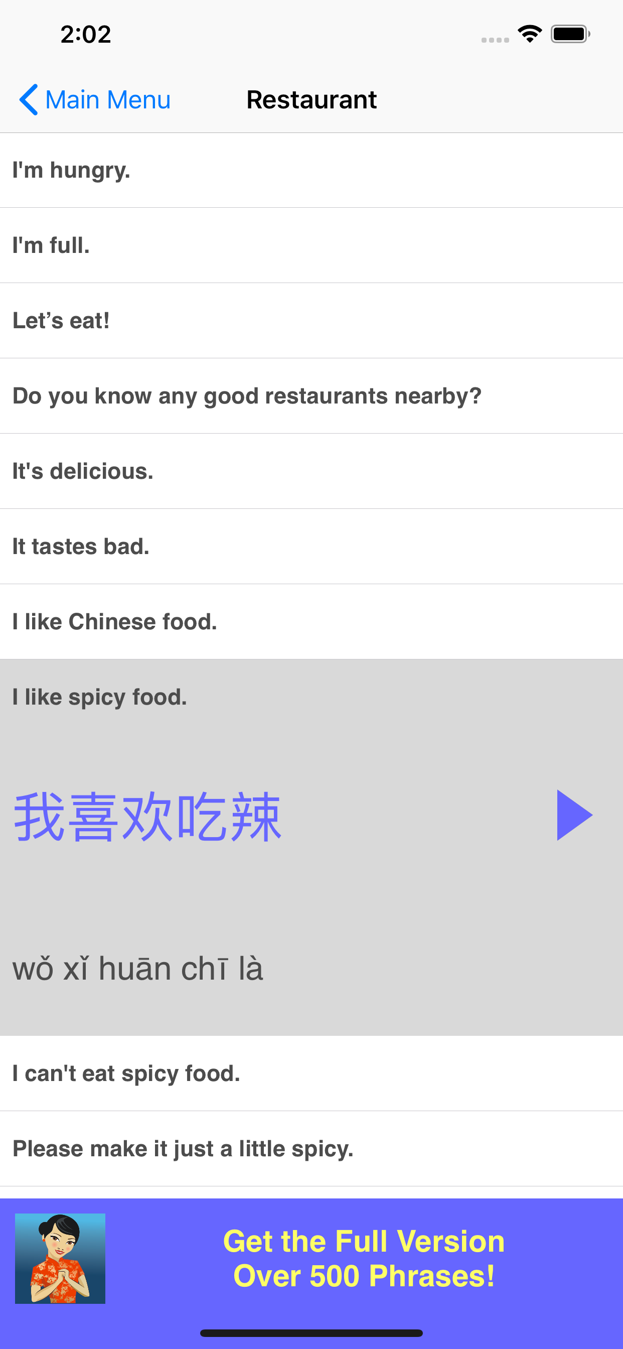 Speak Chinese Phrasebook Lite