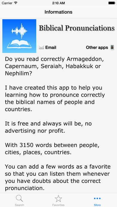 Biblical Pronunciations Screenshot