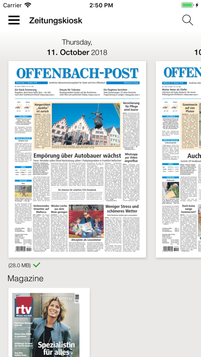 Offenbach-Post E-Paper Screenshot