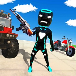 Neon Iron Stickman Superhero