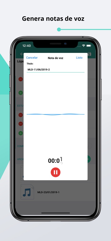 Eleonor - Este recurso permite aos profissionais criar uma "Nota de voz" com um título, e o áudio é representado por uma "onda sonora" visual.