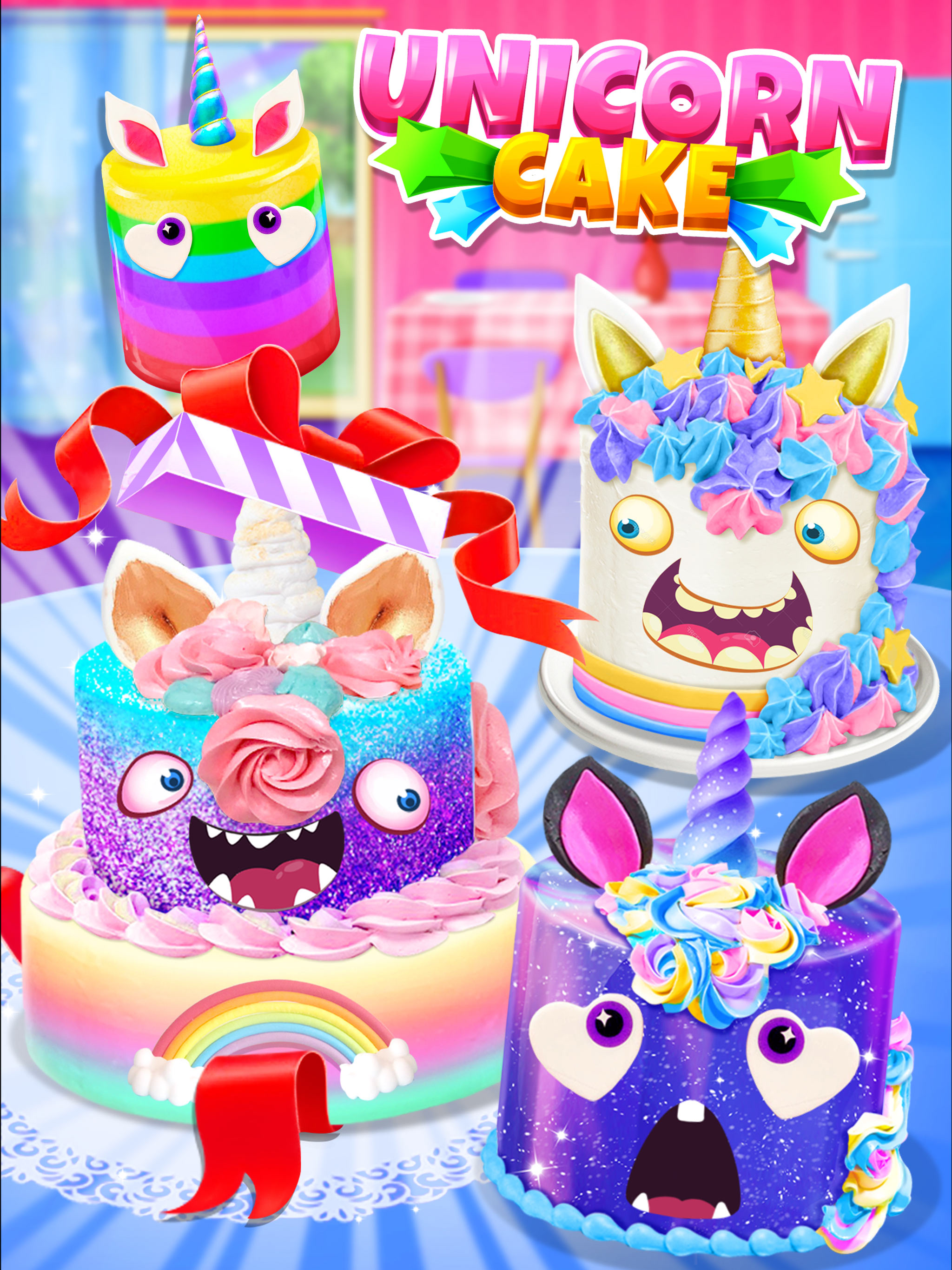 Unicorn Cake - Rainbow Dessert