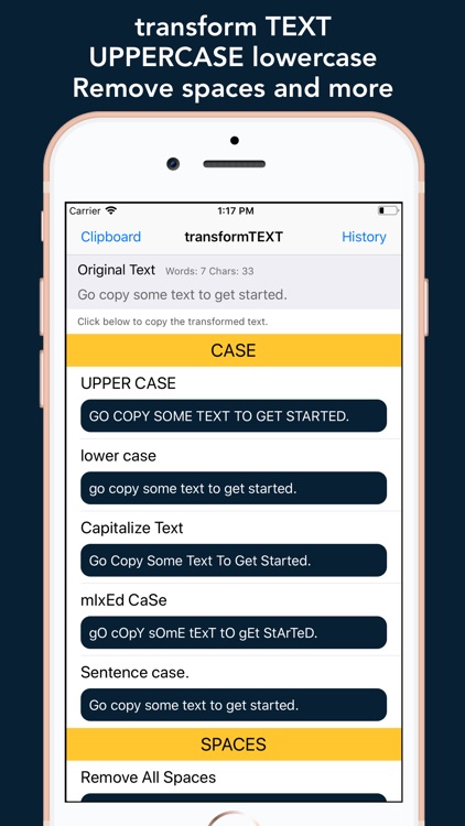 Transform Text App