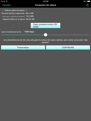 Captura de Pantalla 1 Compresor vídeos iphone