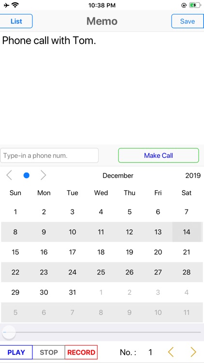 CallPhoneCall - Telephone Memo